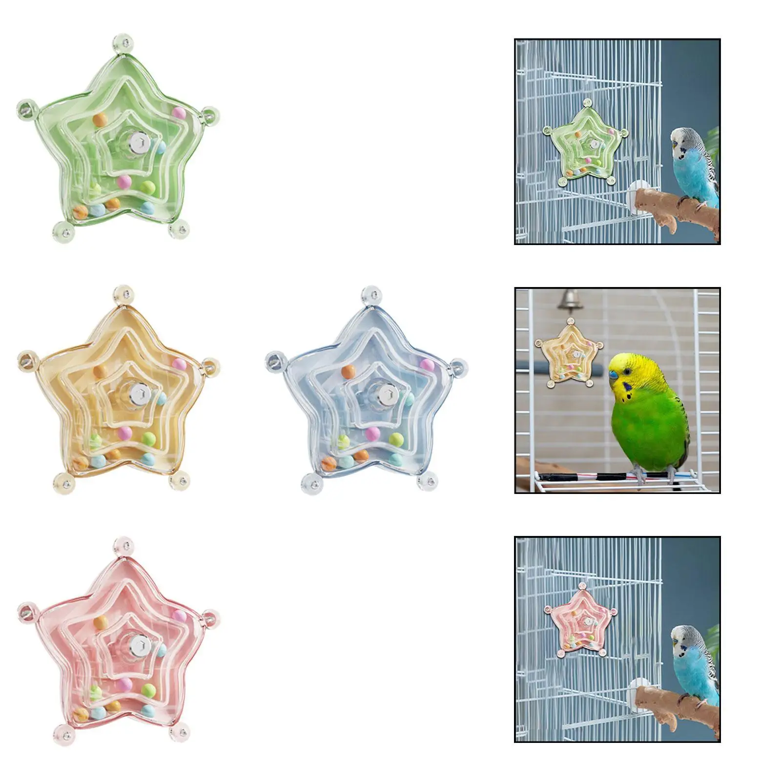 Bird Parakeet Toy Parrot Rotary Wheel Rattle Enrichment Toy Exercise for Cockatiels Small Medium Birds Conures Budgies Kecks