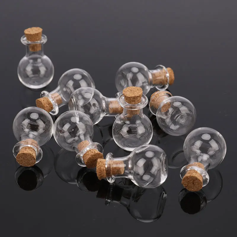 10Pc/Set Glass Bottles Miniature Potion Bottle Mini Cork Glass Vials Wedding DIY Mini Drift Bottle Wishing Bottle Perfume Bottle