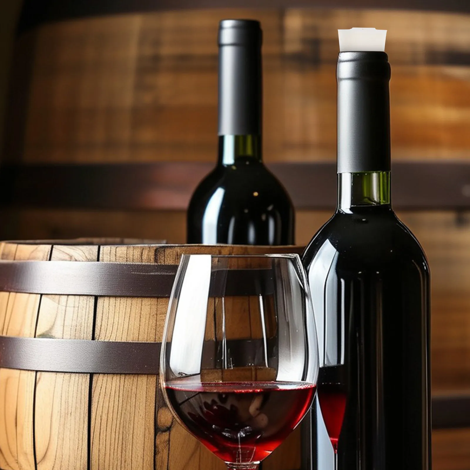 2Pcs Soft Silicone Wine Stopper Tapered Design Nonreactive Bottle Sealer for Red White Wine Sparkling Beverages Reusable Leak