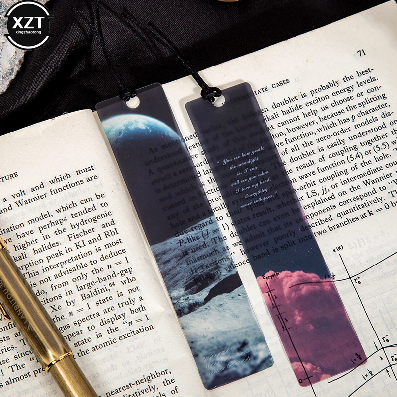 8 Designs 5pcs/set Frosted PET Bookmark Roaming Into Space Series Creative Hand Account DIY Decor Bookmarks Stationery Student