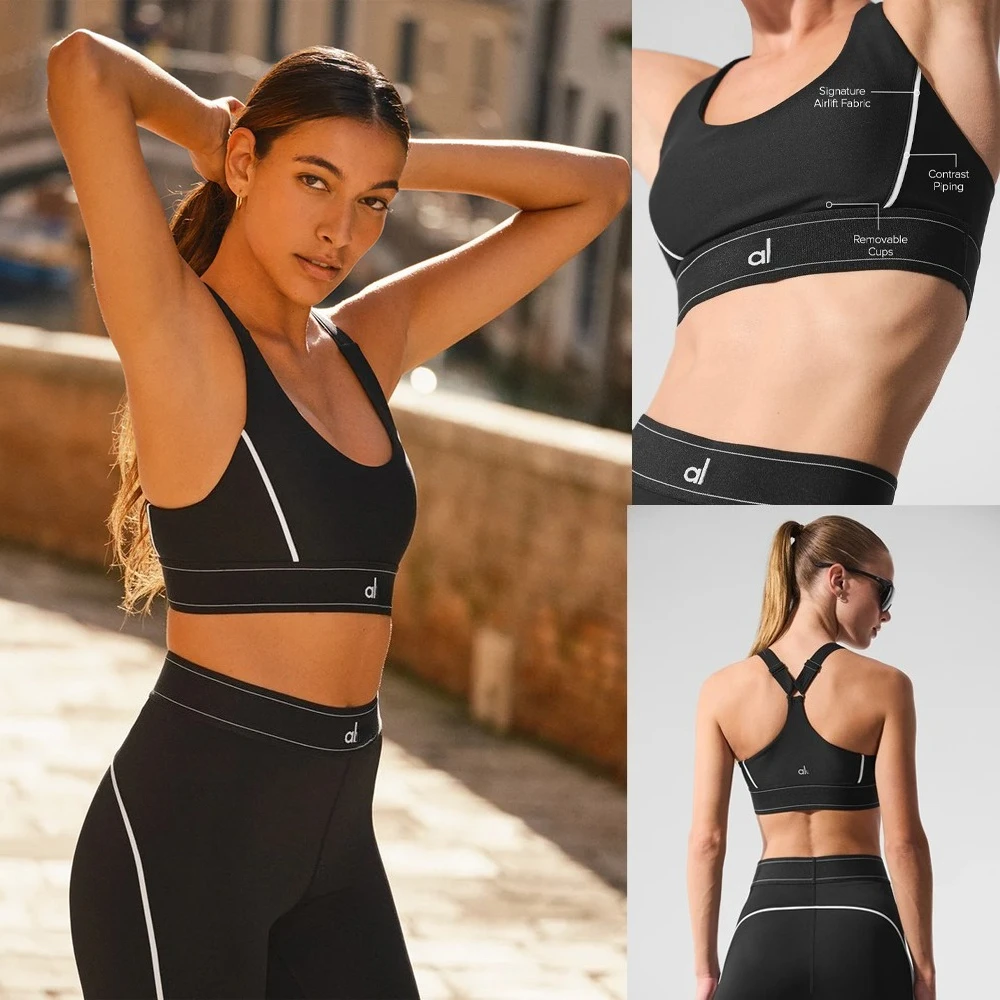 

AL Yoga Set Women's Clothing Fitness Set Sports Bra High Waisted Leggings Gym Top Slim Fit Fitness Leggings