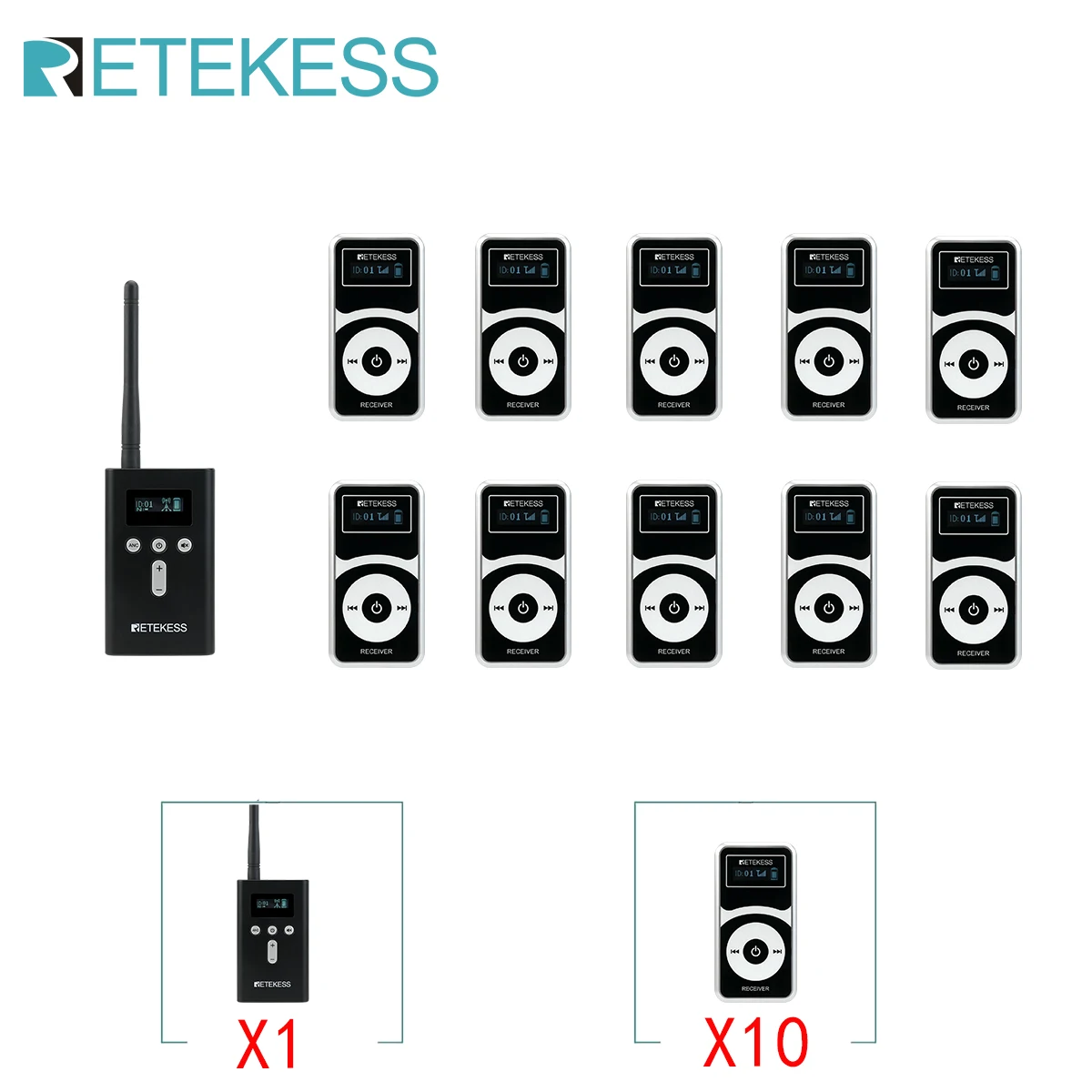 Retekess T130P T131P Wireless Tour Guide System Wireless Audio system Whisper System for Churches For Travel Museum Teaching