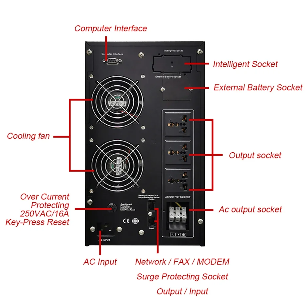 uninterrupted power supply ups online ups 6kva 6000w 6kw online ups For long backup external