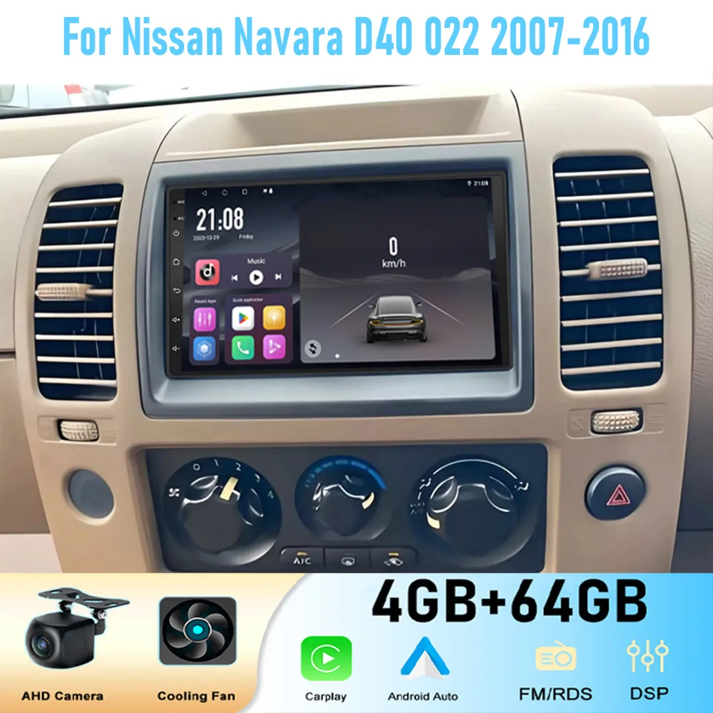

7" For Nissan Navara 2007-2016 4-64GB Radio Wireless Carplay Adnroid 15 Auto Head GPS Navi WIFI Car Stereo Radio Google Map