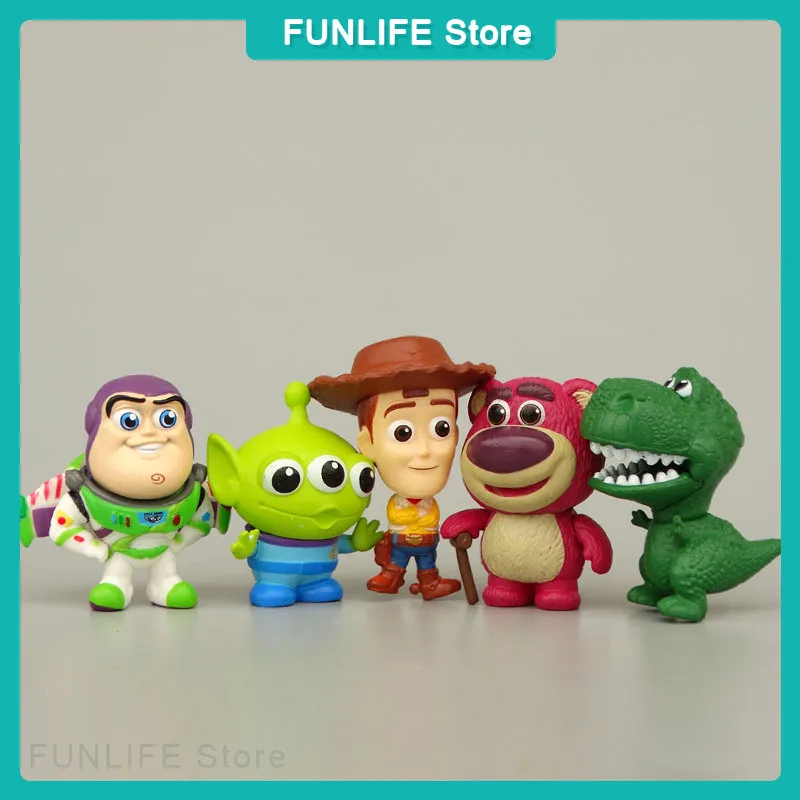 Toy Story Mini 5 estilos - Buzz Lightyear Woody Jessie Lotso Rex Figuras de 6 cm - Cake Topper Modelo Regalo para niños
