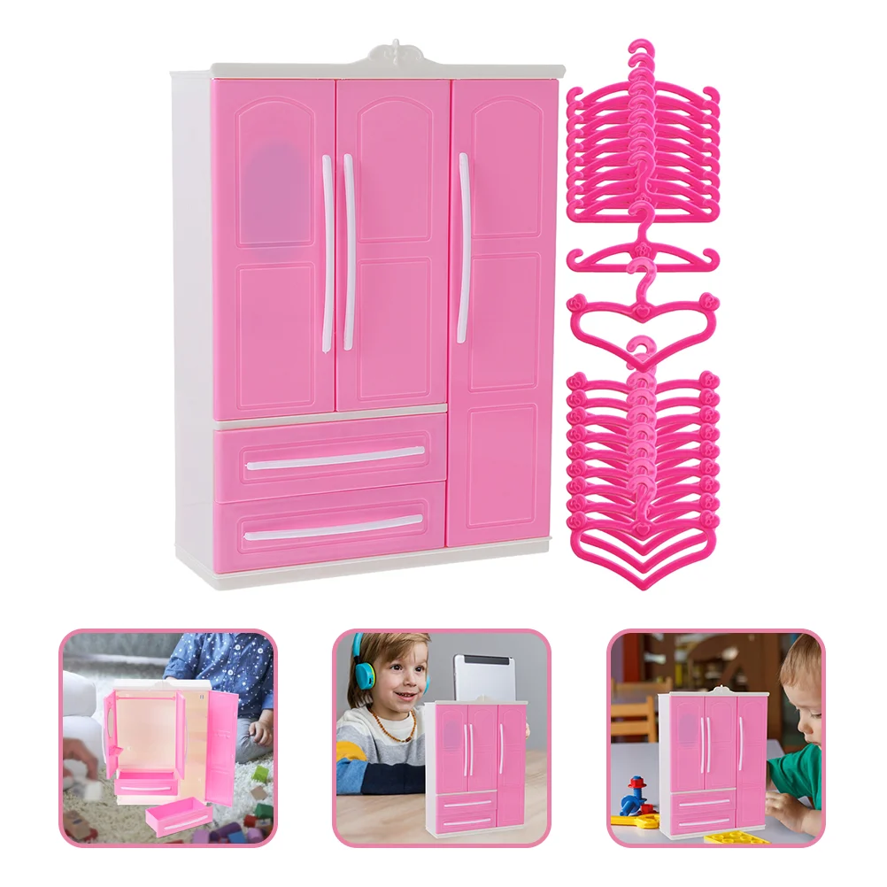 Furniture and Accessories Three Sides Storage Wardrobe Hangers for Dolls Clothes Mini Baby