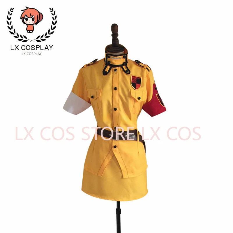 

Anime Seras Victoria Yellow Uniform Cosplay Costume with Socks Custom Made Any Size