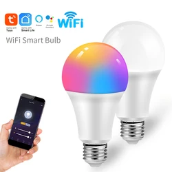 9W WiFi Smart Color Bulb E27 LED RGB Lamp Support Alexa Google Home Tuya Smart Home 110-250V RGB+White Dimmable Timer Light Bulb