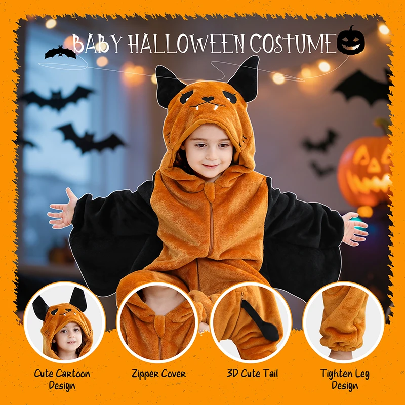 MICHLEY Halloween Christmas Baby Rompers Flannel Cosplay Toddler Infant Clothes Overall Bodysuits Jumpsuit Costume For Girl Boy