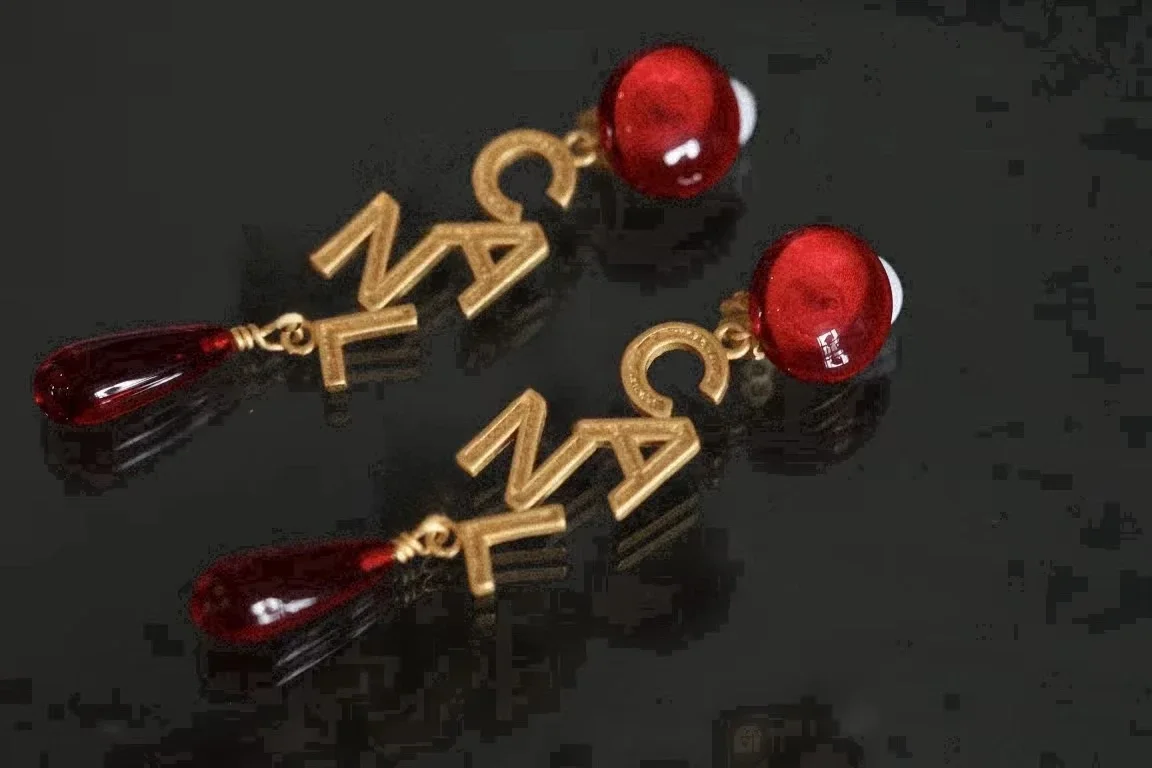 

French exquisite letter glass trend fashion earrings