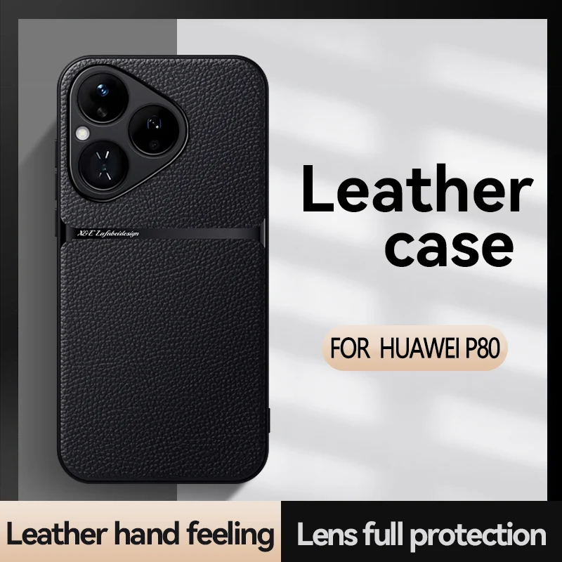 Funda trasera de cuero para Huawei Pura 80, Funda de cuero magnética con soporte para coche, Fundas para teléfono Huawei Pura 80 Pro, Huawei Pura 80 Ultra