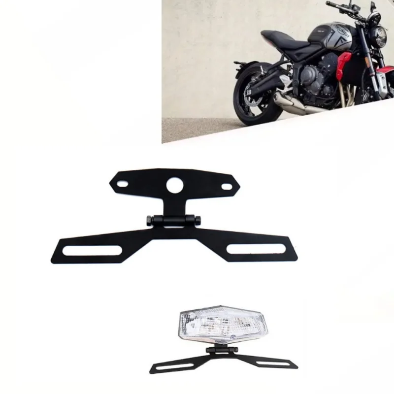

1PCS Motorcycle Taillight License Plate Bracket 18cm Folding Number Plate Frame License Fixed Holder Light Mount Motorbike Parts