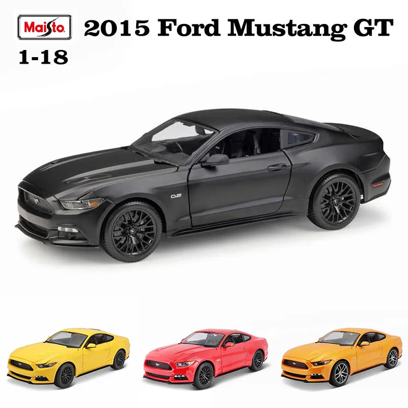 Maisto 1:18 2015 Ford Mustang GT yellow Classic Alloy Car Model Static Die Casting Model Collection Gift Toy Gift