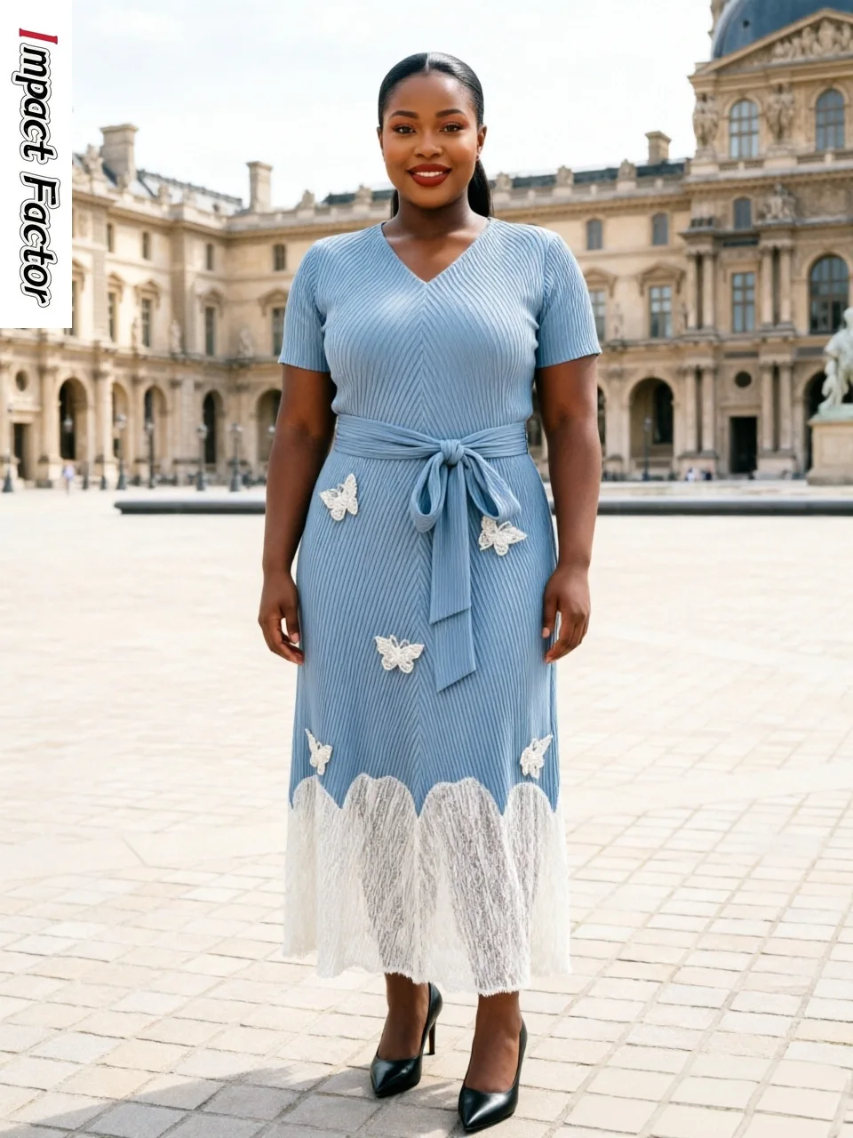 

2026 Summer Miyake Crumpled Loose Dress Fashion Color Matching Temperament Splicing V-neck Long Dress Women's Clothing