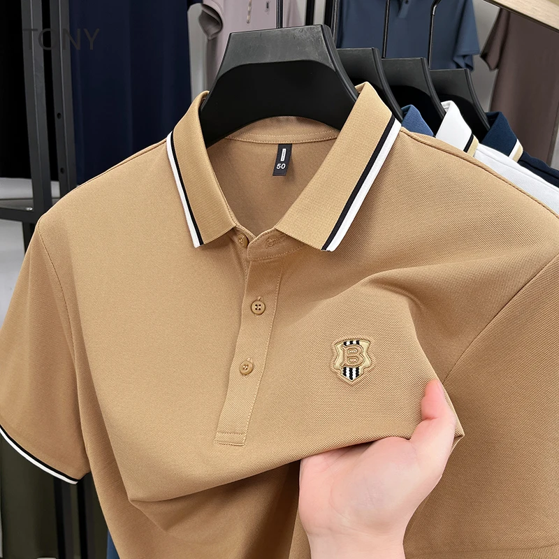 

Designer Clothes Men Cotton Men's T-shirts Funny Shirt Summer Lapel T-shirt Men Embroidery Gym Clothing Men Men's Clothing