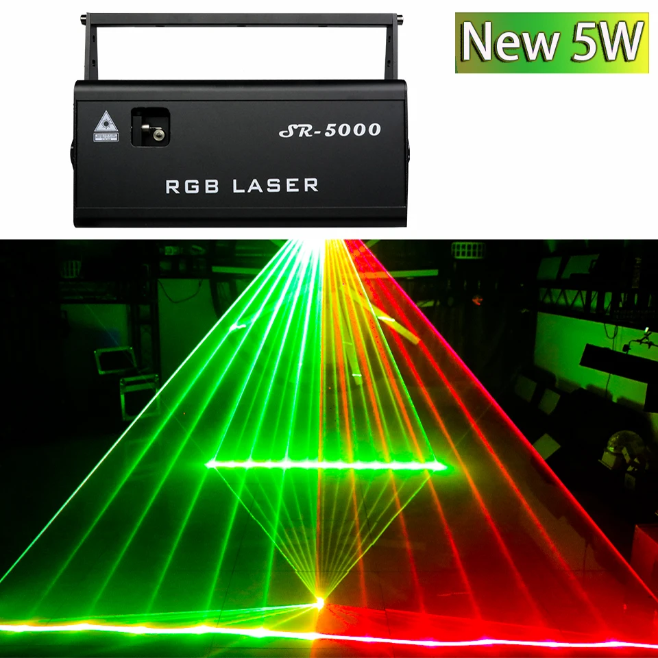 Professional 5W RGB dj Laser Beam Line Scanner Projector  DMX512 Controller Stage Lighting Disco Party Lights for Nightclub