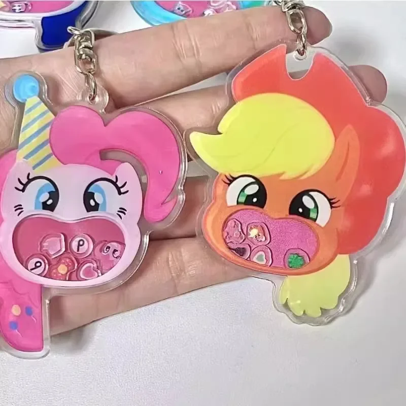 My Little Pony Rocking Super Cute Book Bag Charm Cute Double-sided Acrylic Pendant Student Girlfriends Accessories Gift