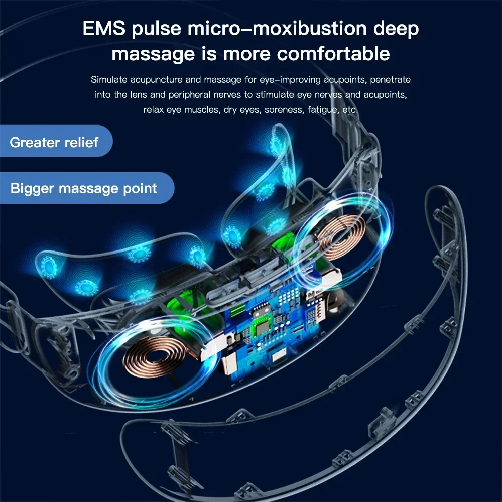 Masajeador ocular inteligente con luz verde Ems, instrumento de entrenamiento de recuperación de visión, protección ocular de acupresión,