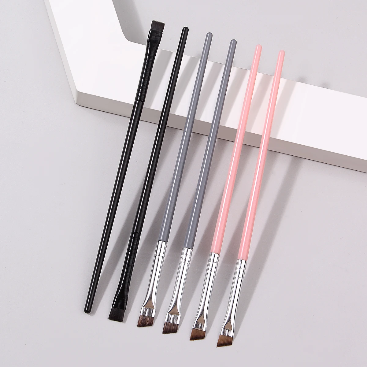 6PCS Precision Eyebrow Brush Set,Ultra‑Thin Tip Blade Brush Head,Multipurpose Cosmetic Tool for Eyebrow and Eyeliner Makeup