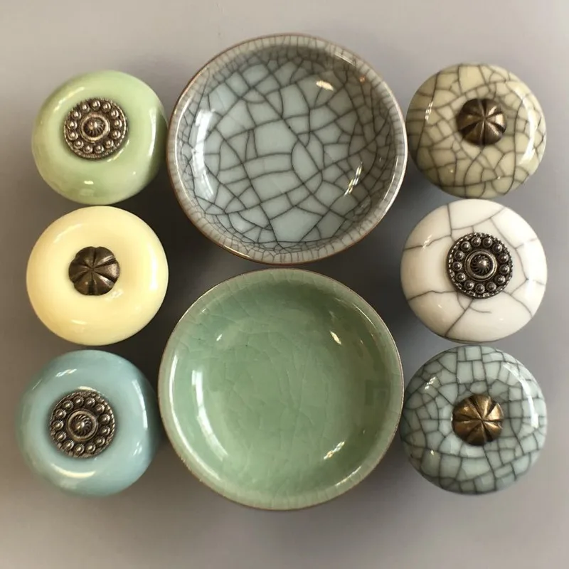 Retro Country Style Ceramic Pull Handle for Cabinet Drawer Ceramic Creative Furniture Accessory High-quality Home Decoration