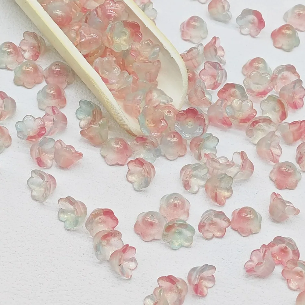 50pcs/set 7X12mm Colorful Bellflower Lampwork Beads Glass Beads Flower Bellflower Glass Beads Colorful Accessories