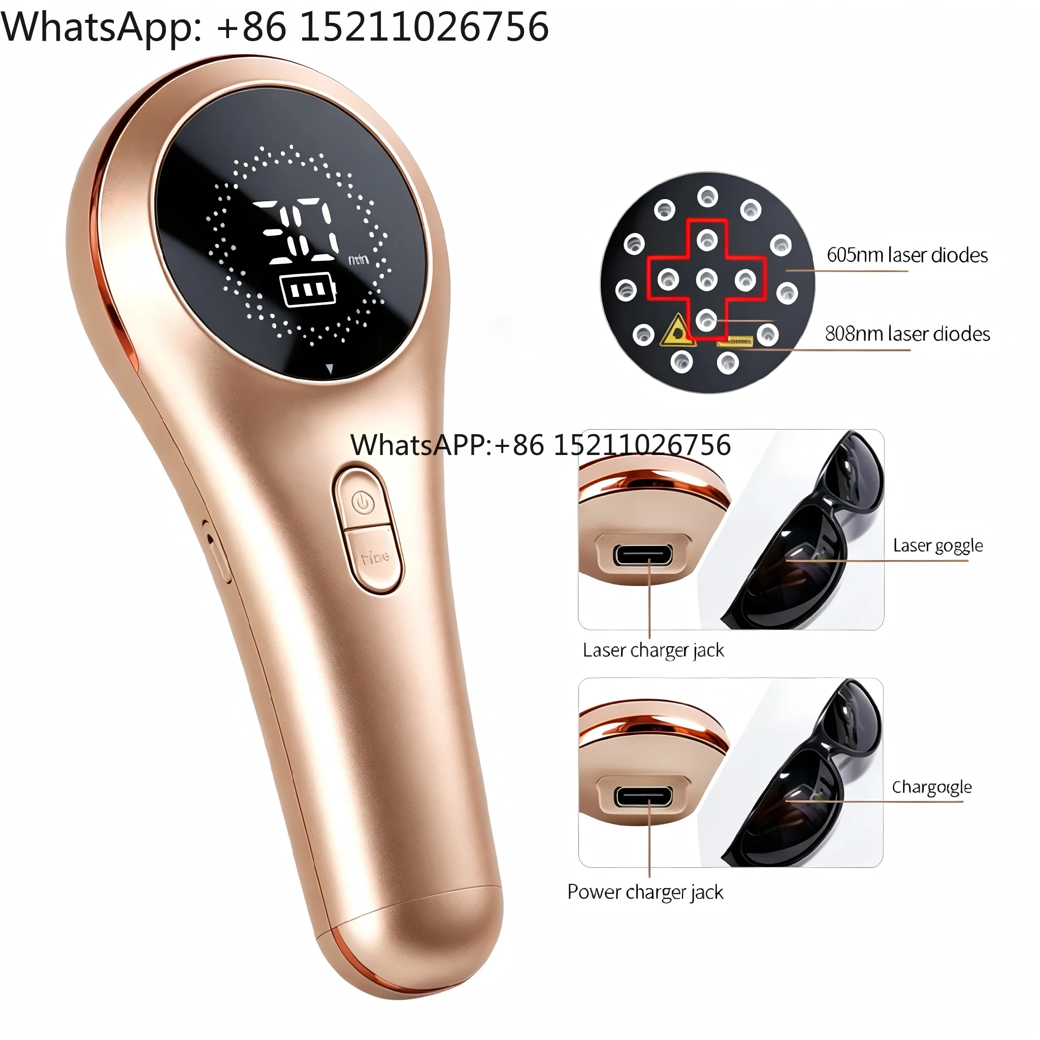 Veterinary Therapeutic - Device with Built-In Battery for Dog Pain Relief and Cold - Therapy CE