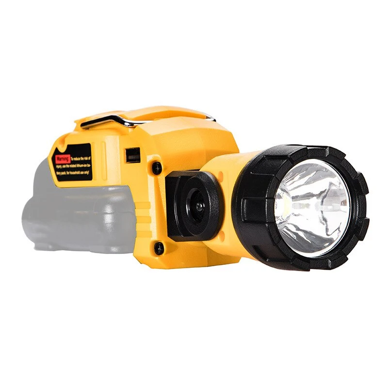 For Dewalt LED Lamp Portable Spotlight LED Work Light Flashlight USB Charger for Dewalt DCB120 10.8V 12V Li-ion Battery Yellow