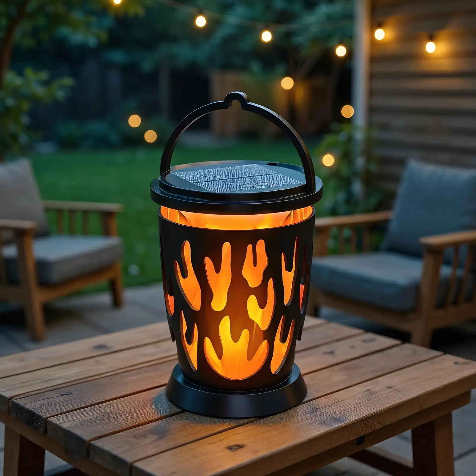 

Solar Lantern Flickering Flame Outdoor Lantern Lights Ambient Lighting Waterproof Outside Lights for Garden Decor Pathway Yard