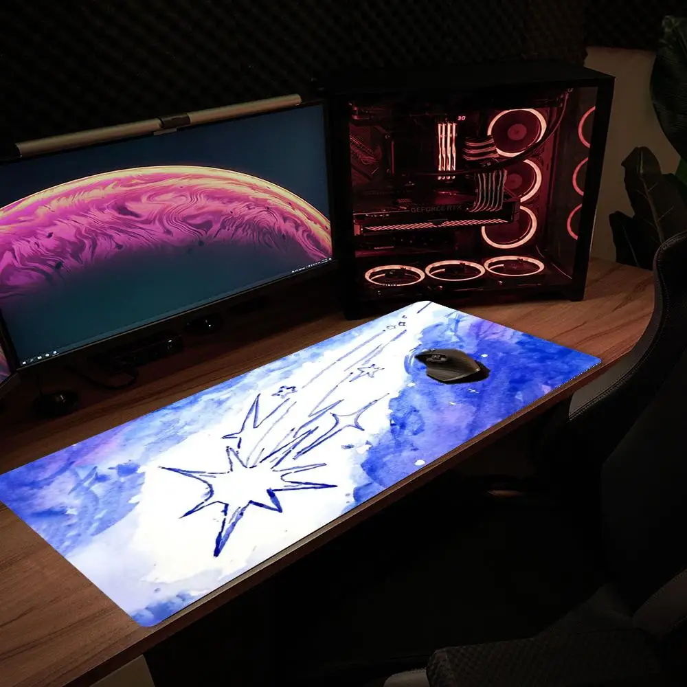 Aesthetic Night Sky Art Large XXL Mouse Pad Non-Slip Rubber Gaming Keyboard Deskmat Overlocked Jellyfish Game Table Accessories
