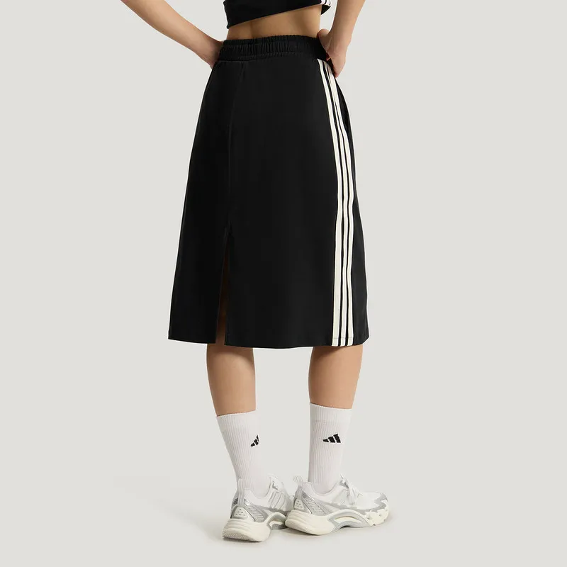 2026 Sport Adidas Women Midi Skirt Regular Fit Elastic Waist Drawstring Back Slit Side Pockets Smooth Fabric KS5348