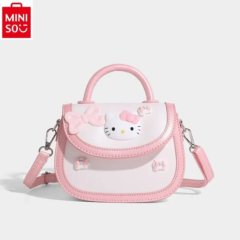 

MINISO 2024 new cartoon hello kitty student shoulder bag sweet Joker girls slung handbags