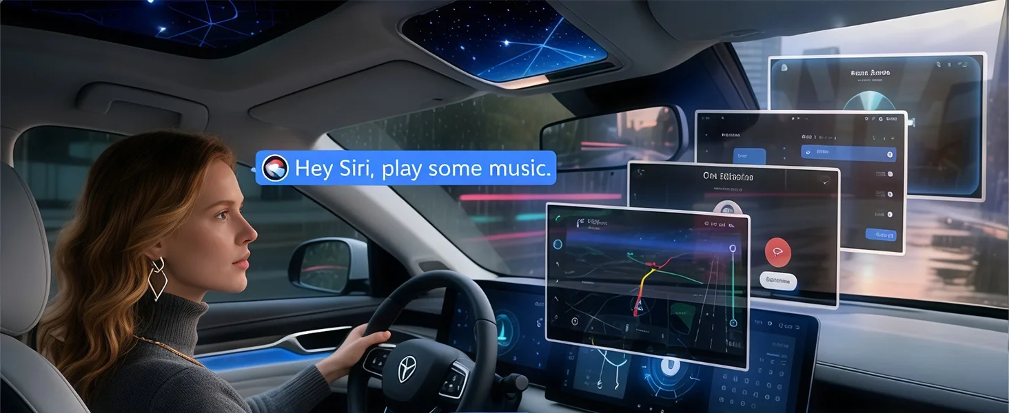2-in-1 Kabelloser CarPlay & Android Auto Adapter, Plug & Play CarPlay Dongle Verwandelt Kabelgebunden in Kabellos, Schnelle Automatische Verbindung – Detail 1