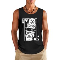 Samoyed King Of Hearts Funny Dog Lover Card Pop Art Tank Top T-shirt man Men's summer clothes 2024 Gym wear