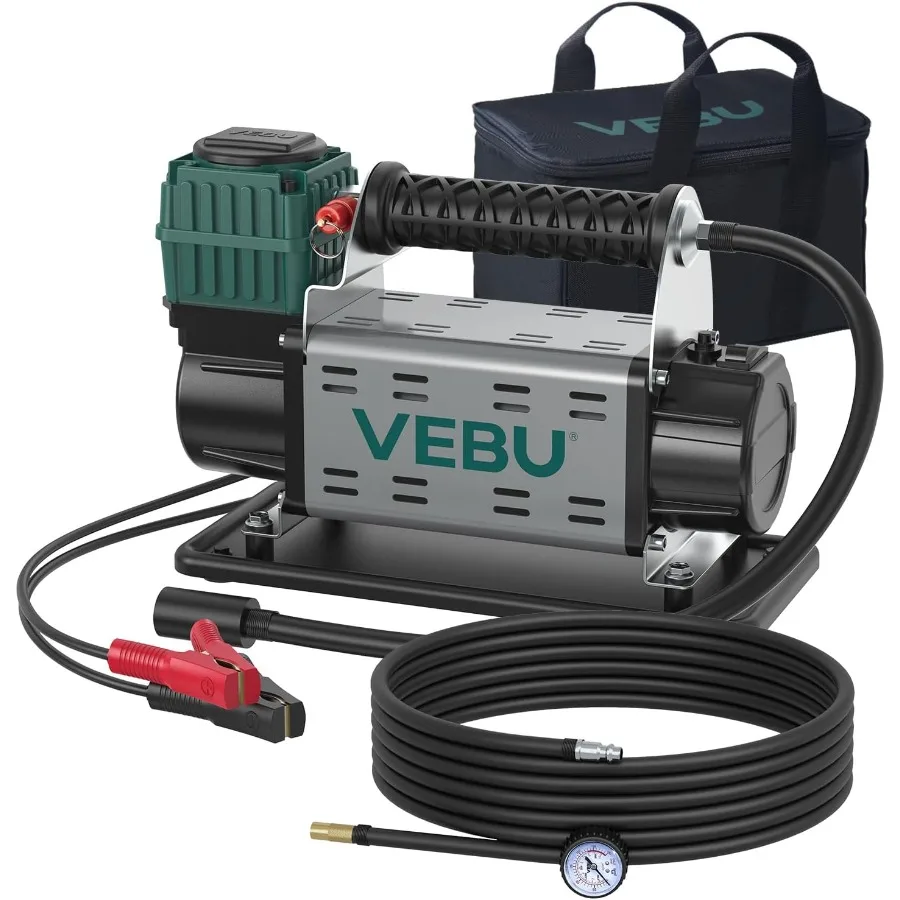 ضاغط هواء 12 فولت 125 رطل لكل بوصة مربعة منفاخ لإطارات السيارة مع مقياس ضغط مضمن للمركبات الطرق الوعرة والشاحنات وسيارات الدفع الرباعي والمركبات ATVs تيار مستمر سلك الطاقة El #1