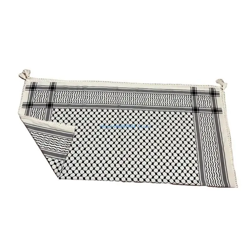 

N7YF Middle East Adult Shemagh Scarf Arab Scarf Outdoor Tactically Turban Multi Purpose Head Wrap Cycling Dustproof Kerchief