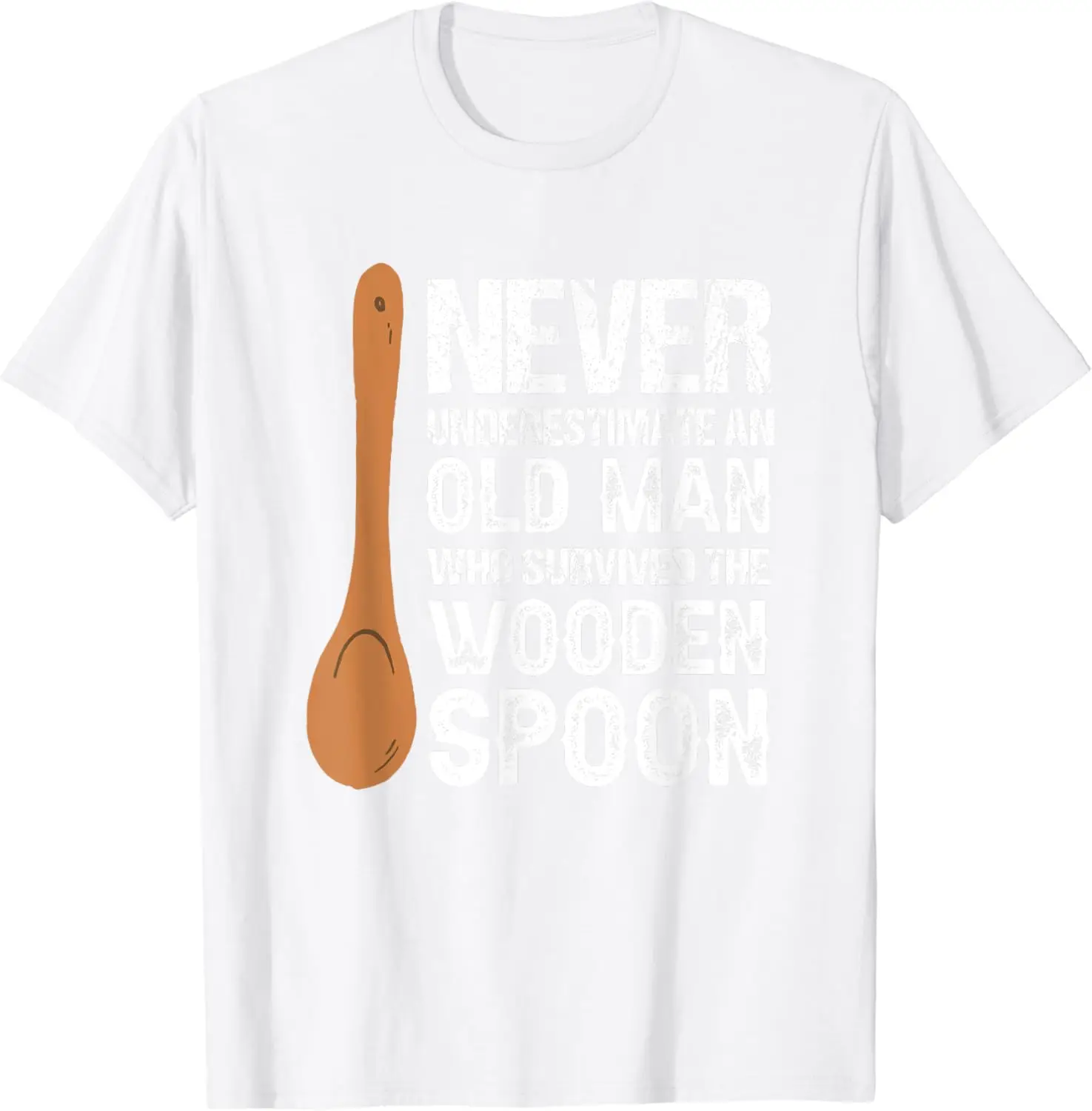 Funny Retro Vintage Wooden Spoon Survivor T-Shirt High Quality Cotton  O-neck Tops  Unisex Fashion Summer  All-match Breathable