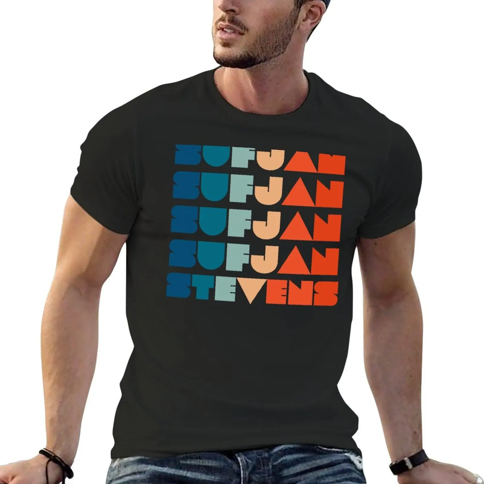 

Sufjan Retro T-shirt tees Aesthetic clothing mens graphic t-shirts funny