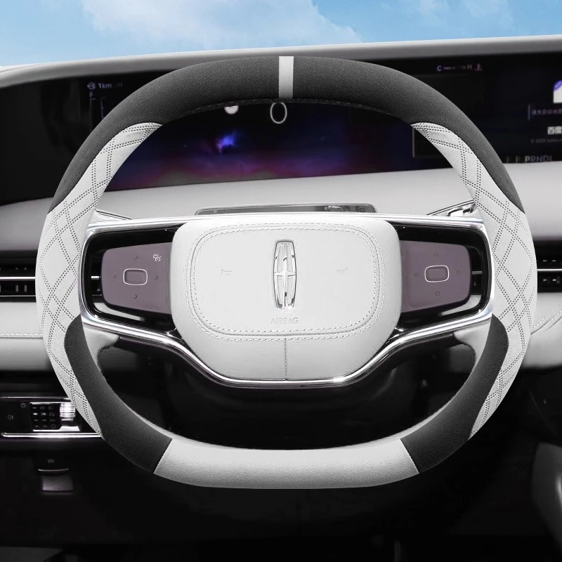 

Leather Car Steering Wheel Cover for Lincoln Nautilus 2024 2025 2026 Accessories