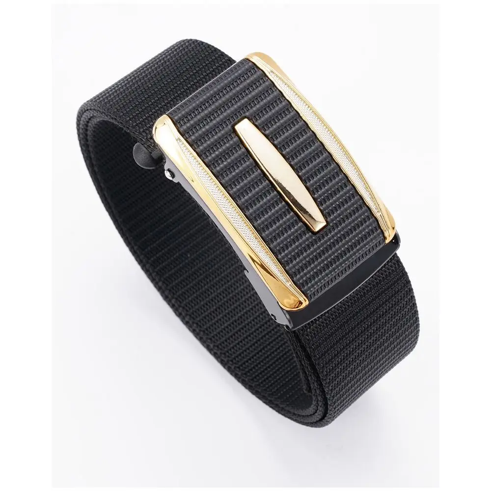 Cinto de nylon de luxo com fivela automática, cós Business e Casual, marca de moda