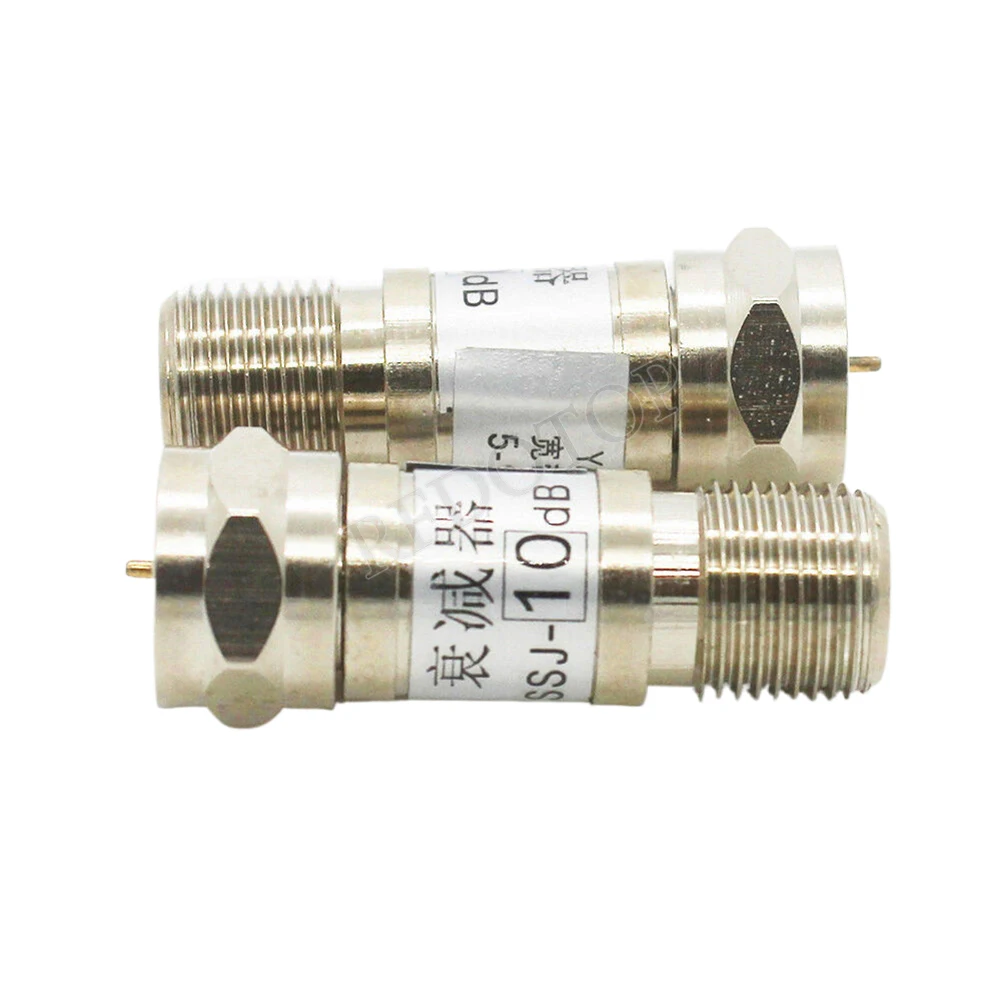 2Pcs/Lot 2W 75Ohm RF Attenuator DC-1.0GHz F Male Plug to F Female Jack Connector TV Signal Attenuator RF Accessory 1~30db