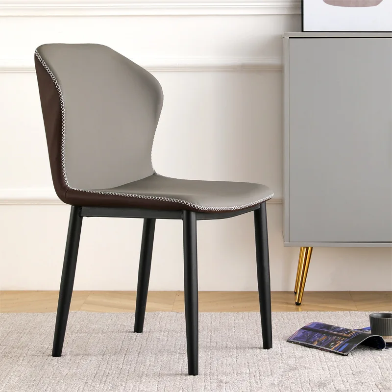 Custom Nordic Design Luxury Italian Style Chair Synthetic Leather Backrest Stool Dining Chair For Home Hotel Restaurant U