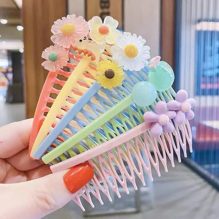 Children Cute Hair Breaking Finishing Hairpin Princess Headbands Baby Hair Clip Bangs Fixed Artifact Girl Bang Anti Slip Comb