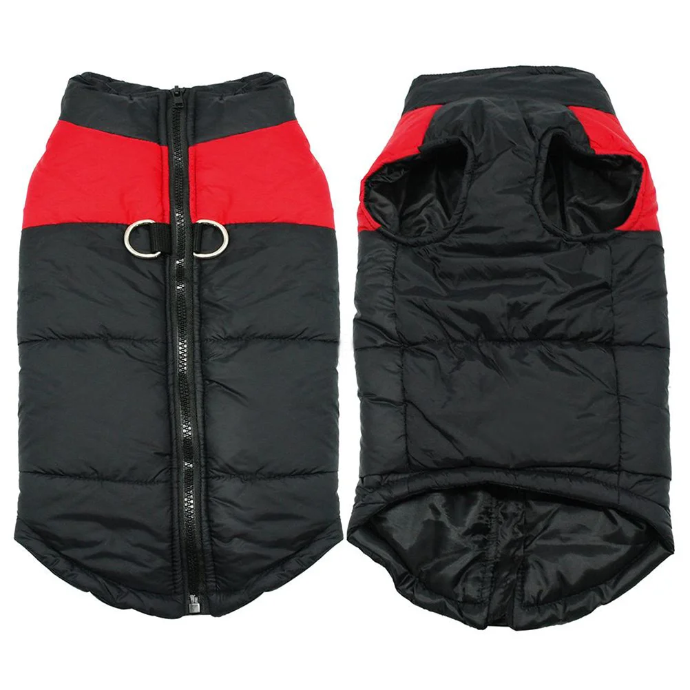 

Dog Winter Vest Warm Padded Cotton Windproof Waterproof Pet Coat for Small Large Dogs Size M Red on