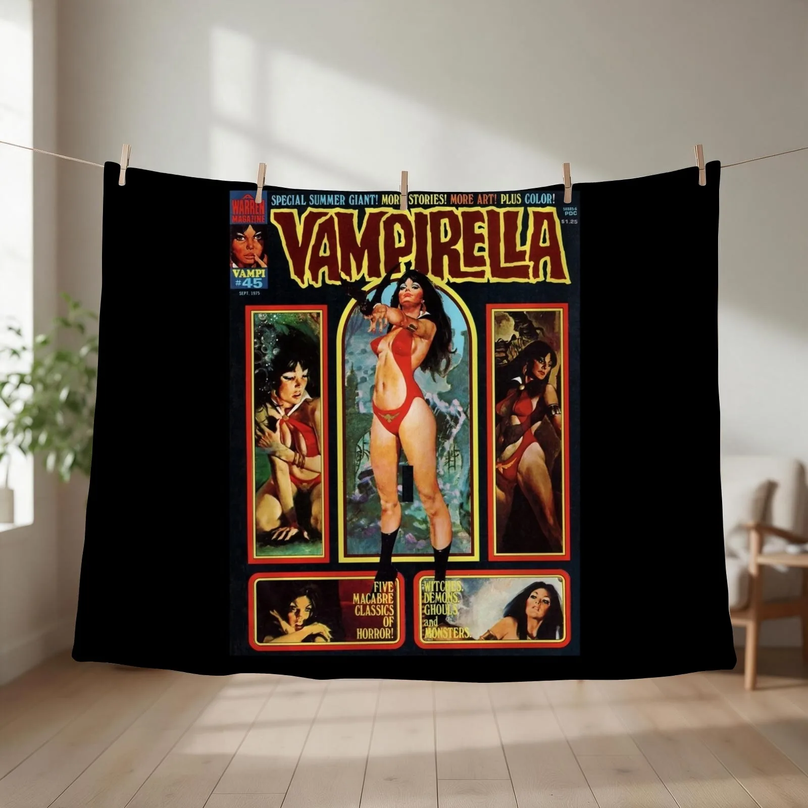 YEP, ANOTHER GREAT VINTAGE VAMPIRELLA MAGAZINE COVER! #45 Throw Blanket couch cozy soft plush fuzzy picnic outdoor blanket