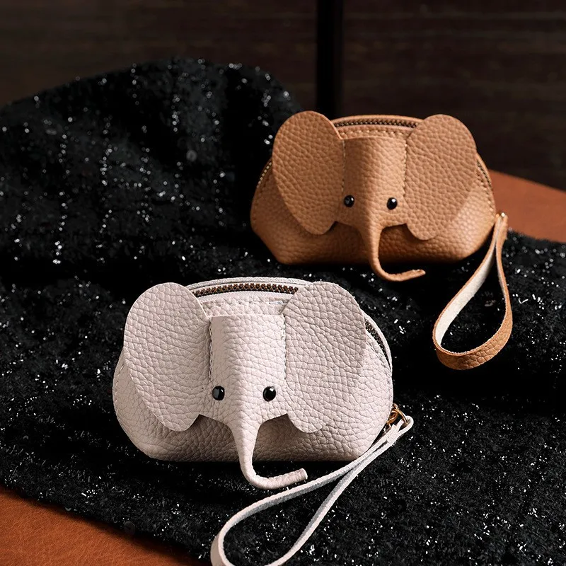Thailand Baby Elephant Wallet Cosplay Anime Pu Purse Elephant Japanese Bag Backpack Pendant Creative Lipstick Zipper Card Bag