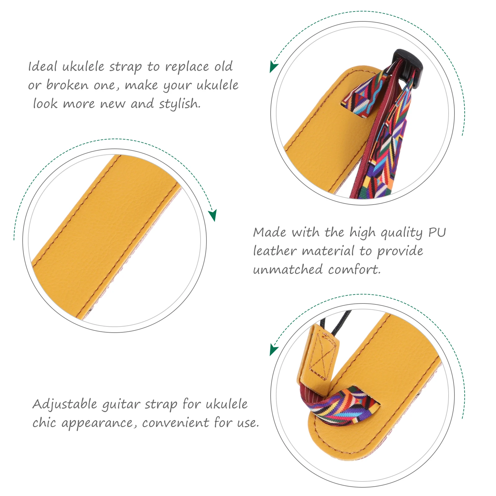 

Ukulele Strap Drill PU Comfort Guitar Guitar Belt Belt Fits Various Styles Adult Size Ukulele Strap Gifts