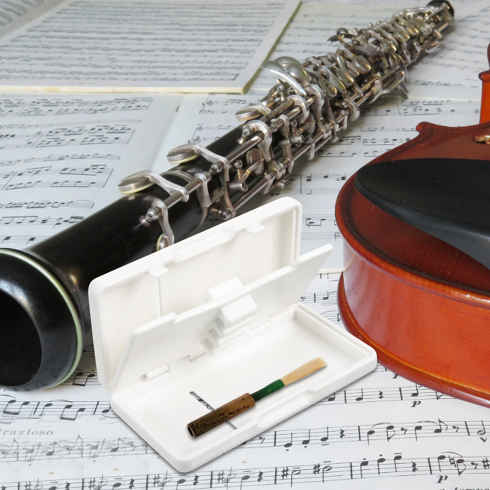 Recipiente de palheta para oboé, 6 espaços, evita o peso, tamanho pequeno, leve, para viagem, estojo de palheta para oboé, suporte para instrumento musical