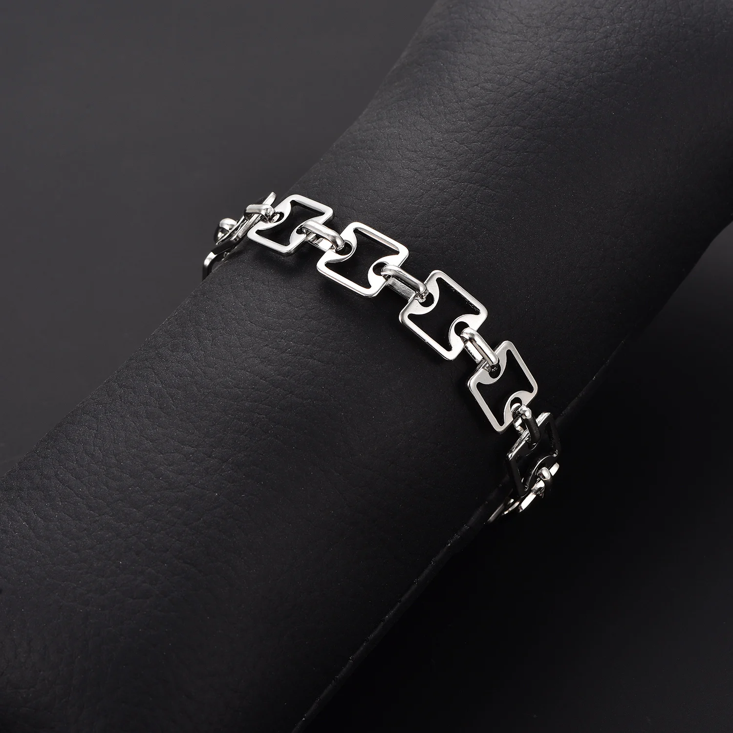 11MM Kreatives, nicht verblassendes Fußkettchen aus Edelstahl, Herrenarmbänder in Silberfarbe, hochwertige Panzerkette, Armband, Großhandelsschmuck – Detail 4