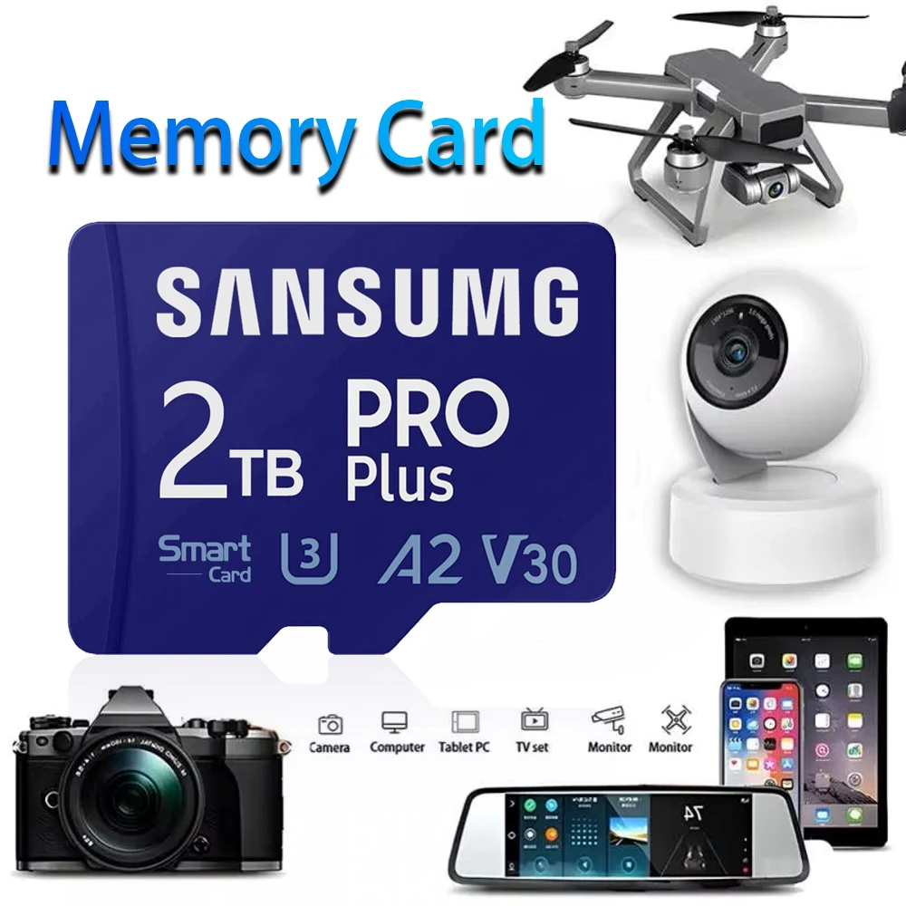 

High speed Micro TF Card 2TB Mini TF Flash Card SD Memory Card SD Adapter For Camera Nintendo Switch SD Cards Free Gift Shipping