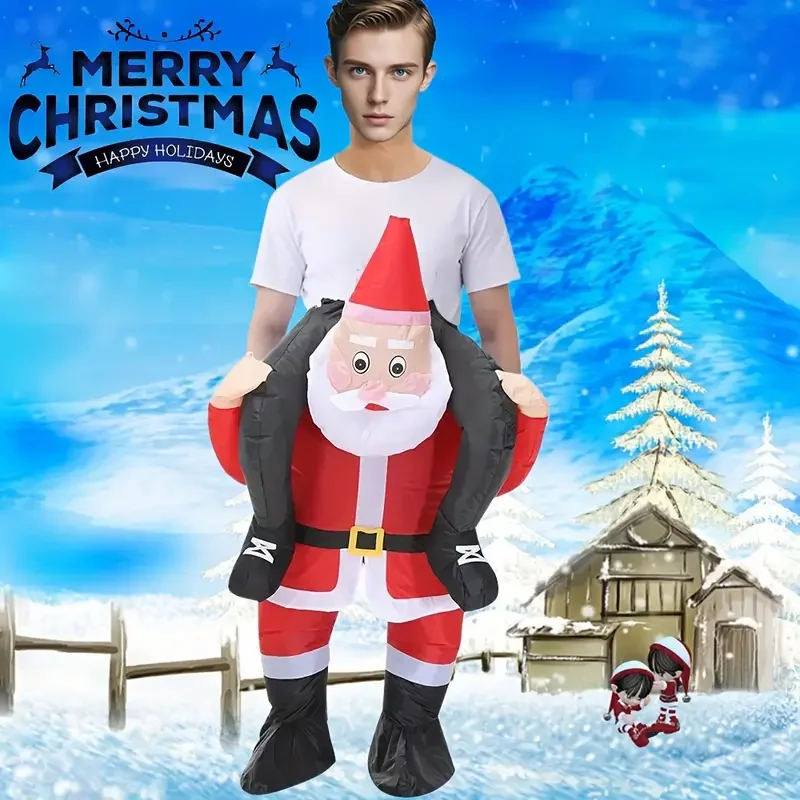 نفخ عيد الميلاد زي نفخ سانتا كلوز Backman بذلة من خلال متعة فستان بتصميم حالم عيد الميلاد كرنفال تأثيري الطرف #1